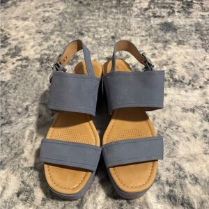 Corso Como Blue and Tan Sandals